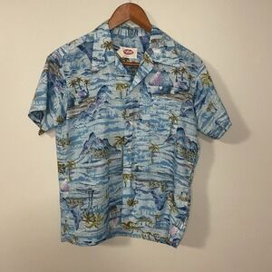 Vintage Pomare Hawaii Hawaiian Shirt Men Size S? Aloha Vaca Tropical Ocean